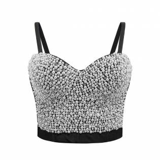 sexy pearl halter top