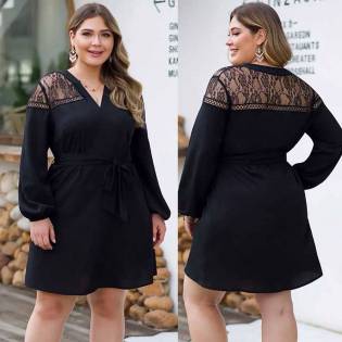 plus size angels elegant black dress