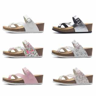 ladies comfy heeled slippers