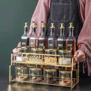 luxury house hold glass seasoning set