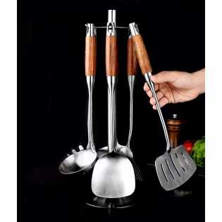 german wooden handle stainless steel spatula