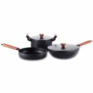 3pieces household uncoated cookware