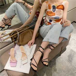 celebrity strappy stiletto mid-heels