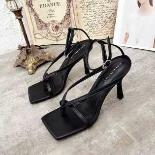 french retro buckle ladies heels