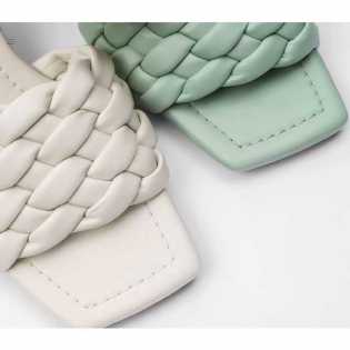 zara classic braided square toe heels