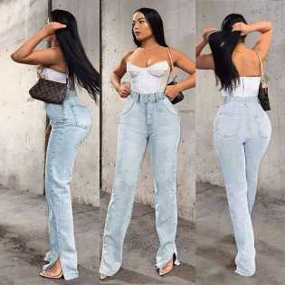 high waist ladies denim pants
