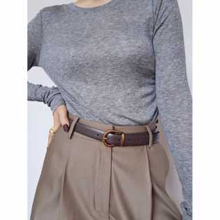 french semicircle retro leather belt