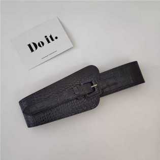 Alli pattern pin buckle outer belt