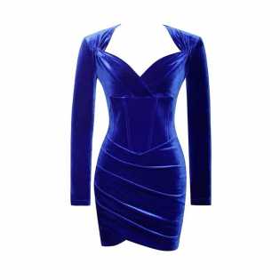 instahot blue velvet dress