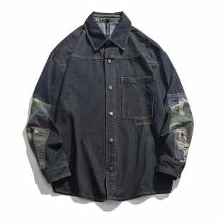 camouflage inspired demin shirt
