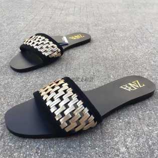 zara woven beach flats