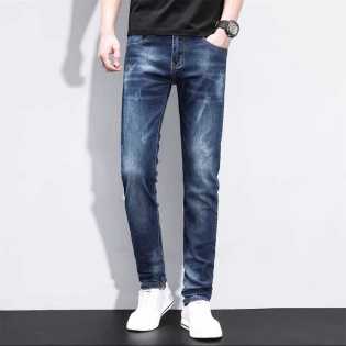 retro men's casual jeans pants