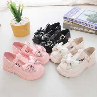 girls korean leather shoes