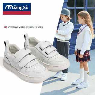 kids comfy unisex white school shoes