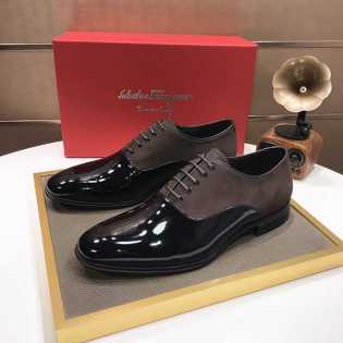 genuine ferragamo glossy casual shoes