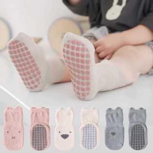 4 pieces soft cotton anti-slip socks