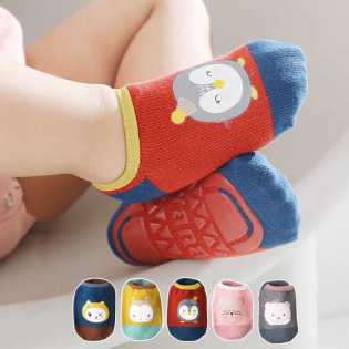 3 pieces toddler soft cotton anti-slip socks