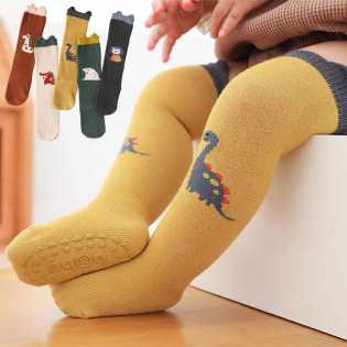 4pieces baby unisex pure cotton anti-slip long socks