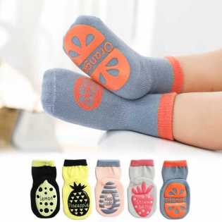 4 pieces kids indoor anti-slip cotton socks