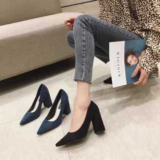 women's thick heel business shoes