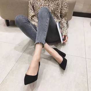 women's thick heel business shoes