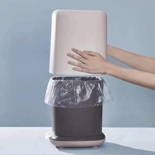 double layer portable 12L bedroom trash bin