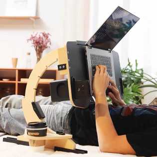 multifunctional laptop computer adjustable wooden stand