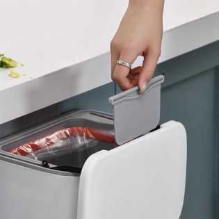 wall mounted clamshell waste bin