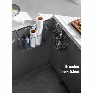 transparent cabinet door storage clamp-type bin