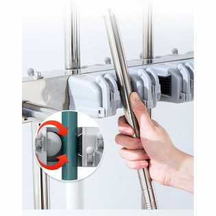 Mobile Stainless Steel Floor Mop Rack
