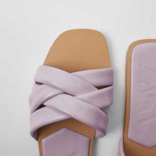 ZA2023 new women's shoes square open toe flat leather woven slippers