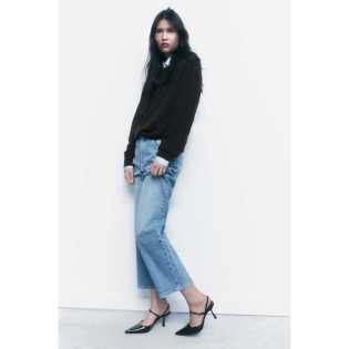 2022 autumn new women's shoes black patent leather Mueller shoes fine heels pointed shoes