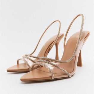 ZA2023 summer new stiletto transparent pointed shoes for women