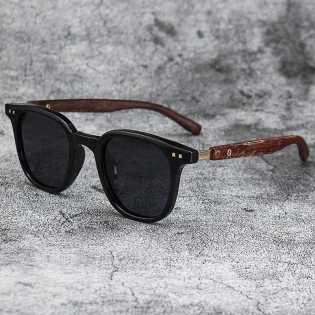 2025 New sunglasses for men and women trend vintage wood grain VINTAGE polarized myopia sunglasses w
