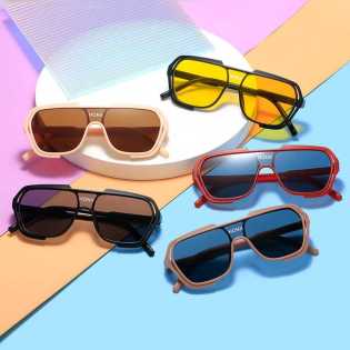 Children's big frame sunglasses UV protection cute handsome baby boys and girls 2025 eyewear trend