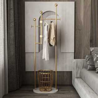 Nordic iron hangers bedroom hangers simple entrance coat rack net red storage rack light luxury clot