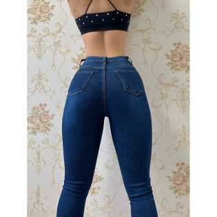 high waist slim waist big hip fitness big size stretchy women dark blue jeans high waist slim waist big hip fitness big size stretchy women dark blue jeans