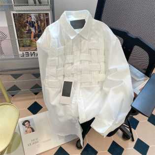 High-grade design long-sleeved shirts for men and women spring and autumn American niche vintage wov High-grade design long-sleeved shirts for men and women spring and autumn American niche vintage wov