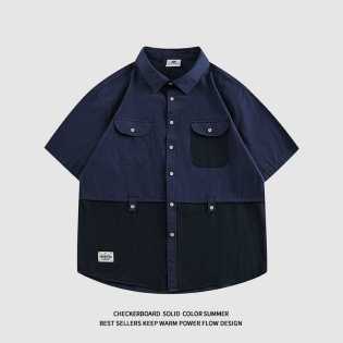 GINAAVV summer cargo patchwork casual shirt popular