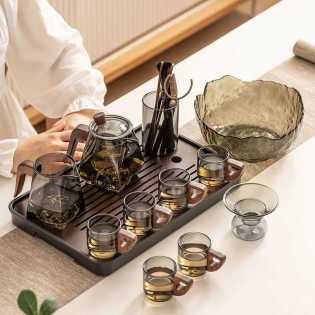 Ash-glass small home office luxury tea set