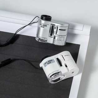 60X Mini Handheld Microscope Focusing Adjusted Loupe Magnifier Jewelry Magnifying Glass