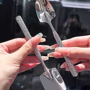 Light luxury exquisite stainless steel creative watermelon dessert yoghurt spoon