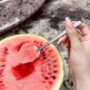 Light luxury exquisite stainless steel creative watermelon dessert yoghurt spoon