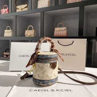 CAEISL&KCIEL women's bag niche high-end contrast color print bucket bag