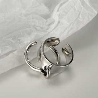 AMBUSH double-ring ring men's and women's versatile open stacked ring