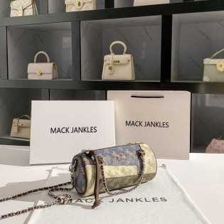 Mack Jankles genuine leather light luxury niche color-blocked pillow bag