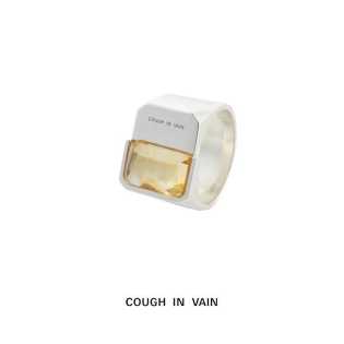 Masked series cut-faced crystal asymmetrical design wide ring