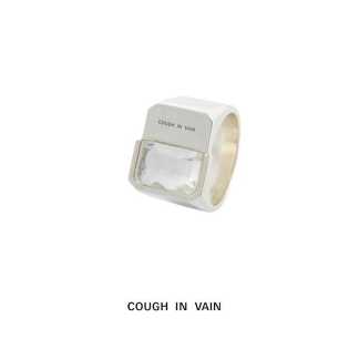 Masked series cut-faced crystal asymmetrical design wide ring