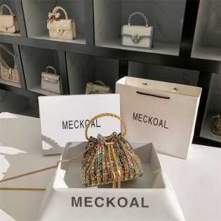 MECKOAL women's bag niche original high-end color diamond bucket bag