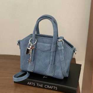 genuine leather summer large-capacity retro denim color-ladies bag